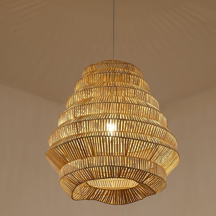 Bamboo Spiral Pendant Lamp-DWHOME