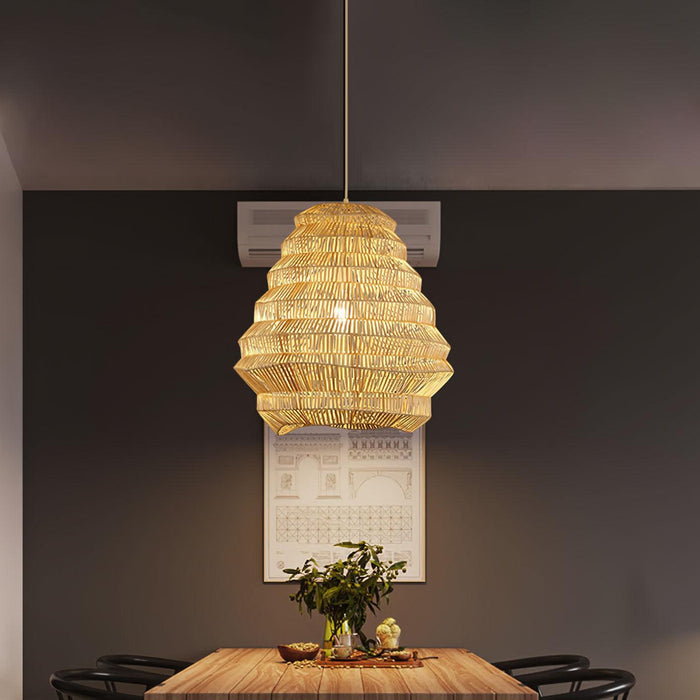 Bamboo Spiral Pendant Lamp-DWHOME