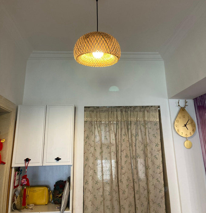 "Lampe suspendue tressée en bambou-DWHOME"