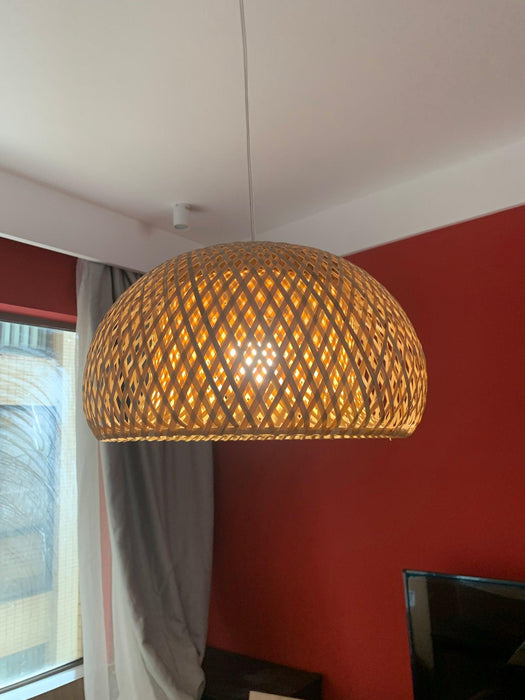 Bamboo Braided Pendant Lamp.