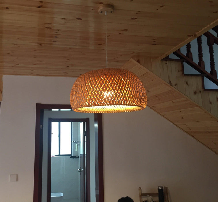 Bamboo Braided Pendant Lamp.