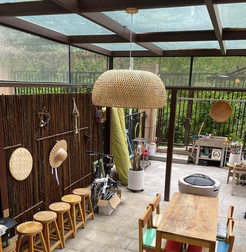 Bamboo Braided Pendant Lamp-DWHOME