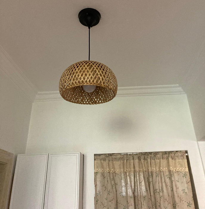 "Lampe suspendue tressée en bambou-DWHOME"