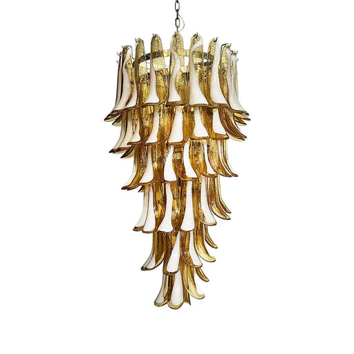 Petals Spiral Murano Amber Chandelier-DWHOME