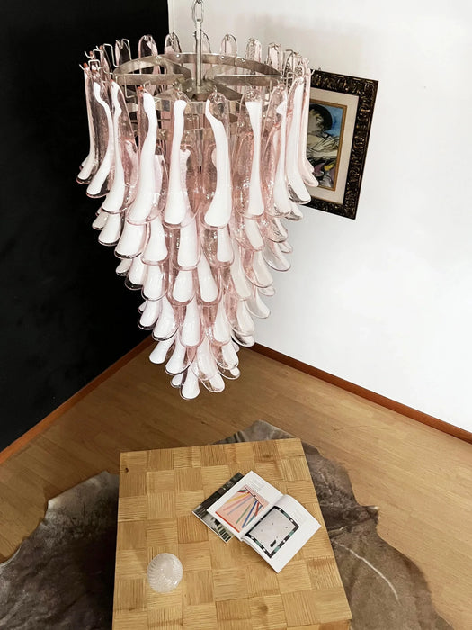 Petals Spiral Murano Pink Chandelier-DWHOME