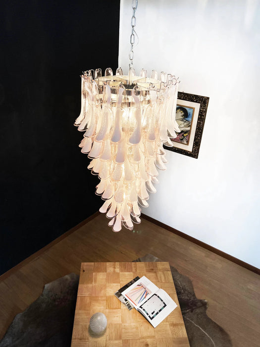 Petals Spiral Murano Pink Chandelier-DWHOME
