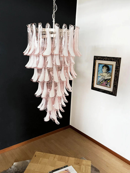 Petals Spiral Murano Pink Chandelier-DWHOME