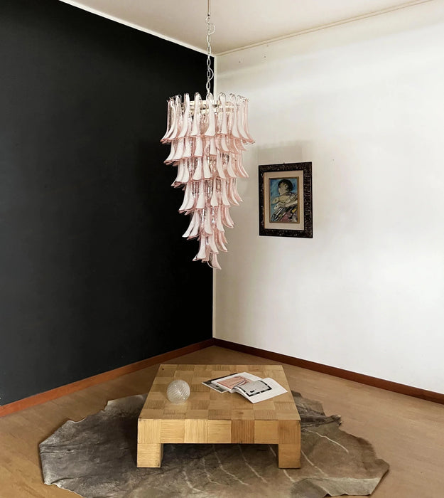 Petals Spiral Murano Pink Chandelier-DWHOME