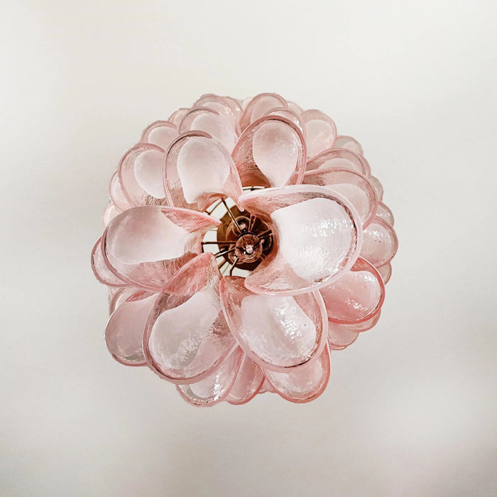 Petals Spiral Murano Pink Chandelier-DWHOME