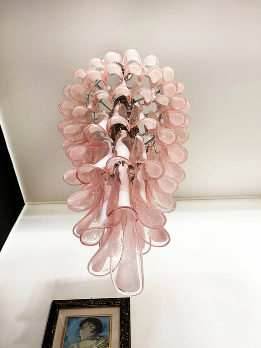 Petals Spiral Murano Pink Chandelier-DWHOME