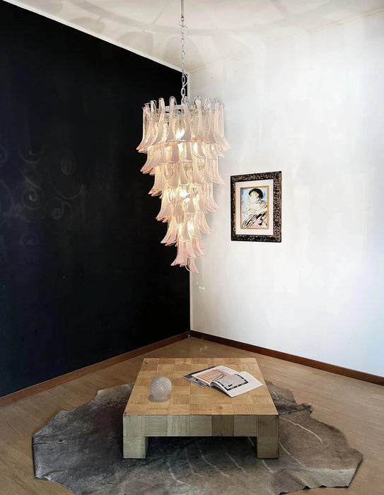 Petals Spiral Murano Pink Chandelier-DWHOME