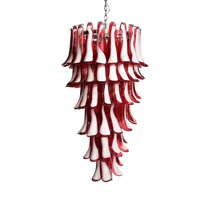 Petals Spiral Murano Red Chandelier-DWHOME