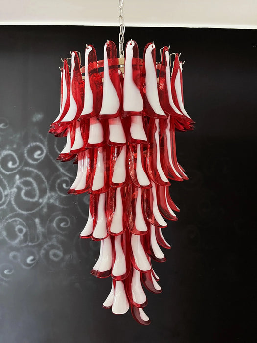 Petals Spiral Murano Red Chandelier-DWHOME