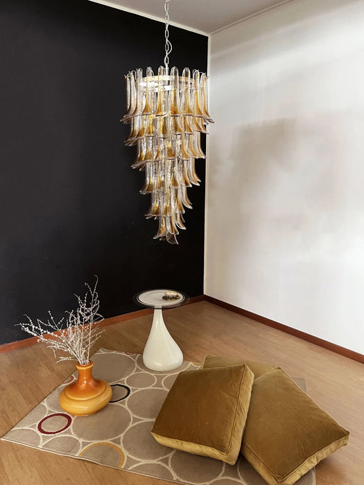 Petals Spiral Murano Transparent Chandelier-DWHOME
