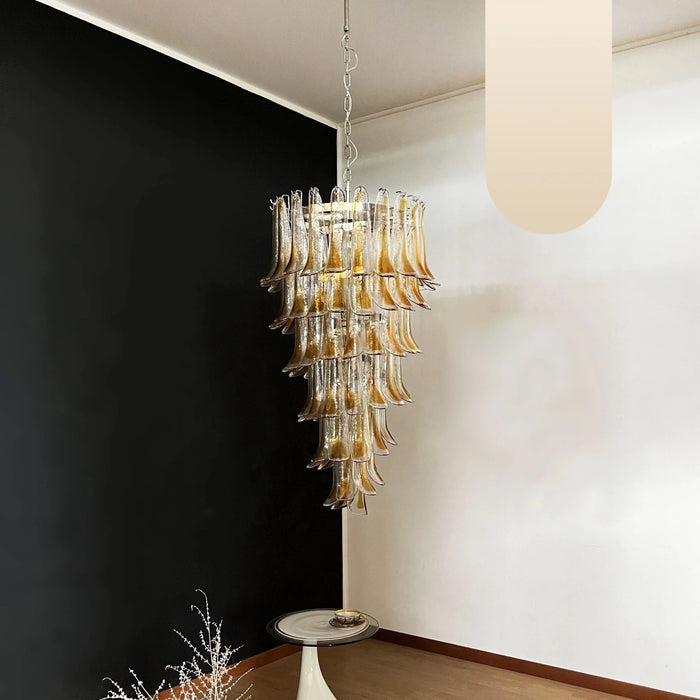 Petals Spiral Murano Transparent Chandelier-DWHOME