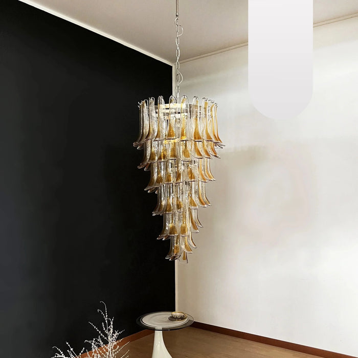 Petals Spiral Murano Transparent Chandelier-DWHOME