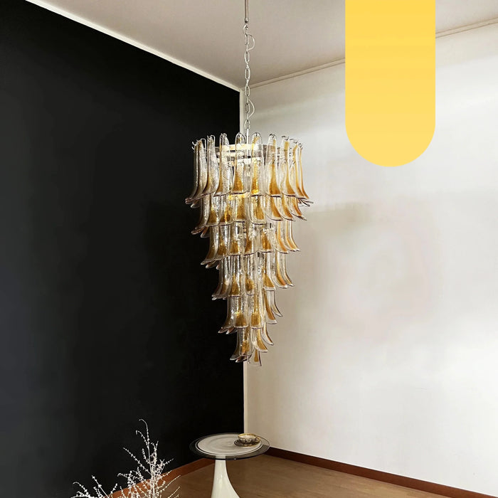 Petals Spiral Murano Transparent Chandelier-DWHOME