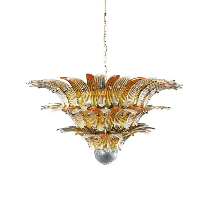 Beautifully Murano Palmette Amber Transparent Chandelier-DWHOME