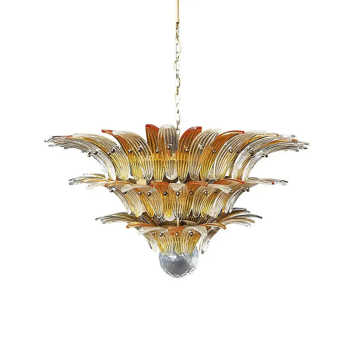 Beautifully Murano Palmette Amber Transparent Chandelier-DWHOME