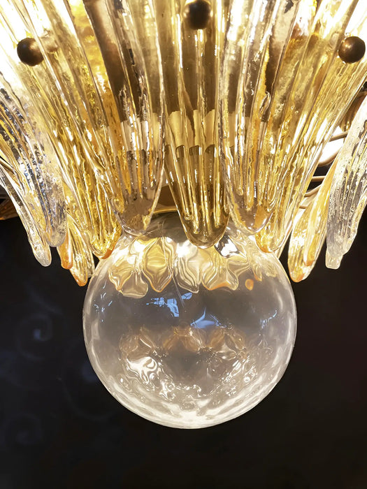 Beautifully Murano Palmette Amber Transparent Chandelier-DWHOME