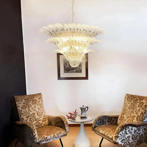 Beautifully Murano Palmette Transparent Chandelier-DWHOME