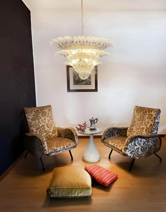 Beautifully Murano Palmette Transparent Chandelier-DWHOME