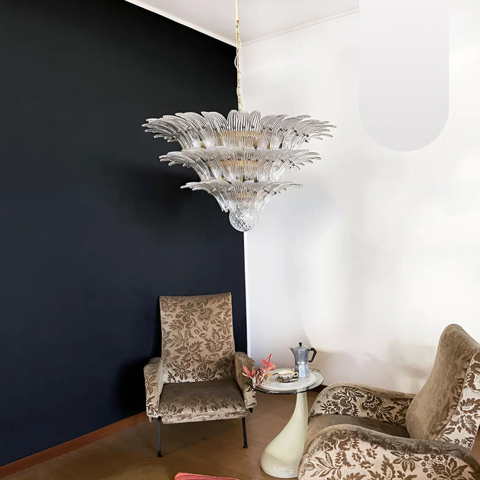 Beautifully Murano Palmette Transparent Chandelier-DWHOME