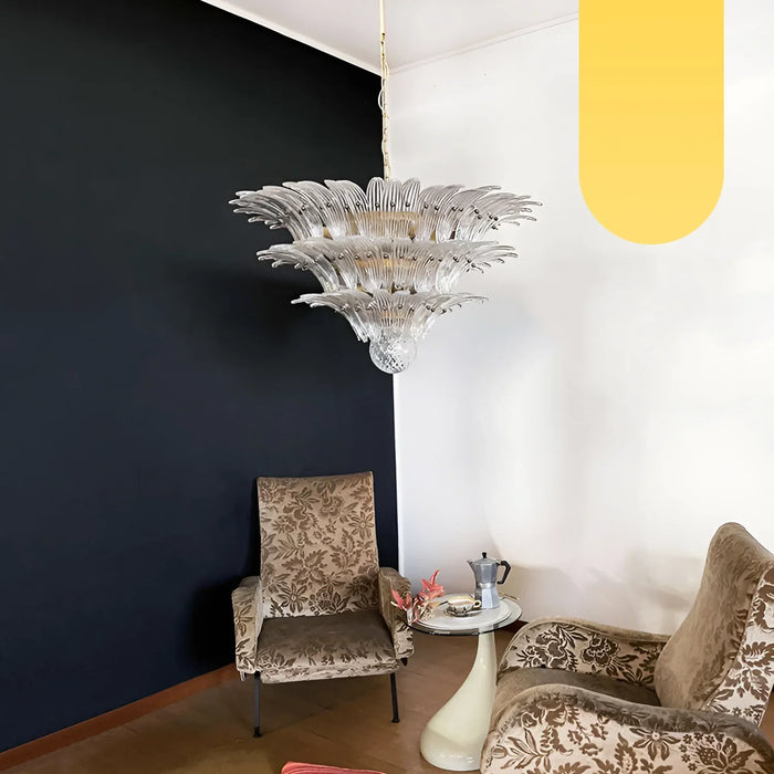 Beautifully Murano Palmette Transparent Chandelier-DWHOME