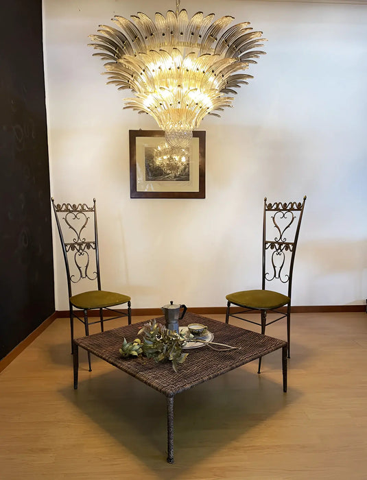 Beautifully Murano Palmette Smoked Chandelier-DWHOME