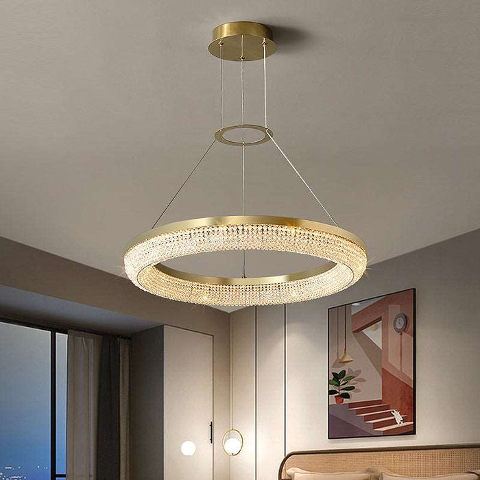 Bergamo Collection Modern Crystal Chandelier.