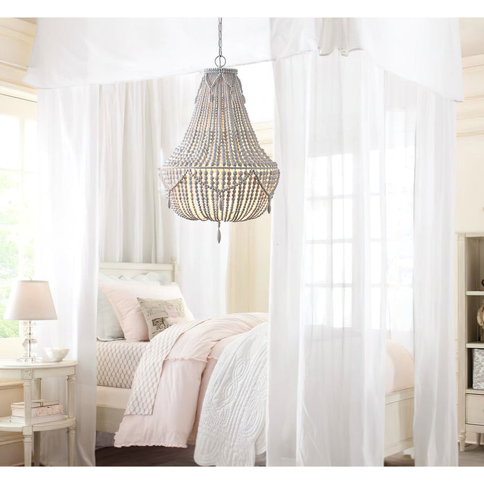 Betsey Wood Bead Chandelier-DWHOME
