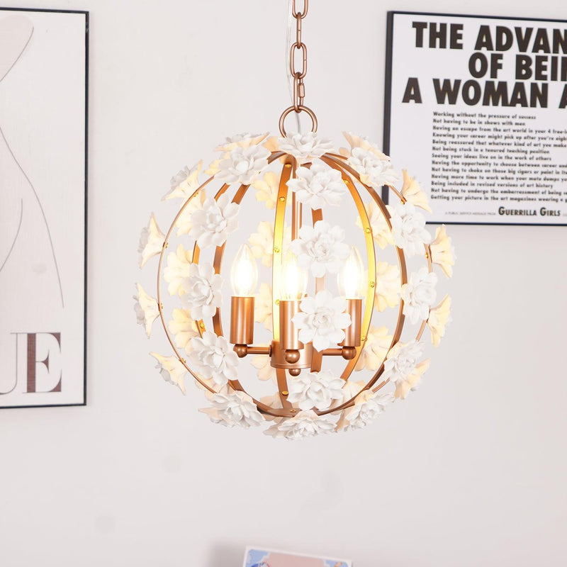 Bianca Floral Orb Chandelier-DWHOME