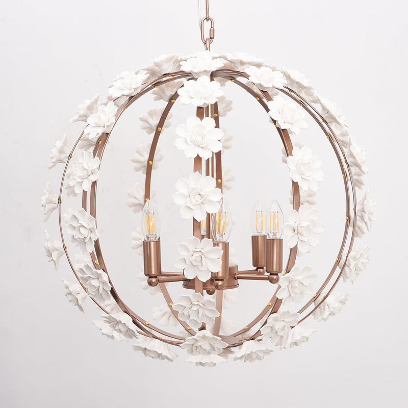 Bianca Floral Orb Chandelier-DWHOME