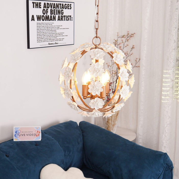 Bianca Floral Orb Chandelier - DWHOME