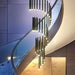 Black Modern Minimalist Stick Chandelier for Staircase.