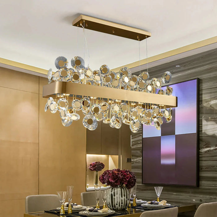 Modern Crystal chandelier for Dining Room - Gold/Black.