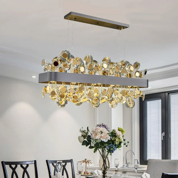 Modern Crystal chandelier for Dining Room - Gold/Black.