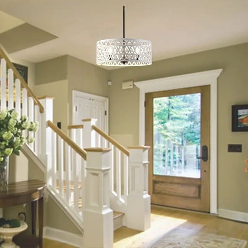 Black and White Drum Chandelier.