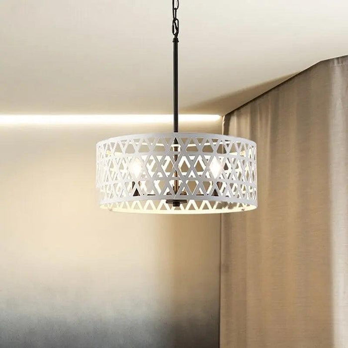 Black and White Drum Chandelier-DWHOME