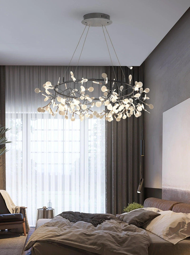 Black Big O Firefly LED Chandelier-DWHOME