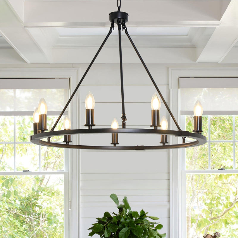 Black Candles Ring Chandelier-DWHOME