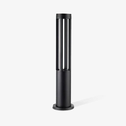 Black Cylindrical Solar Outdoor Post Light.