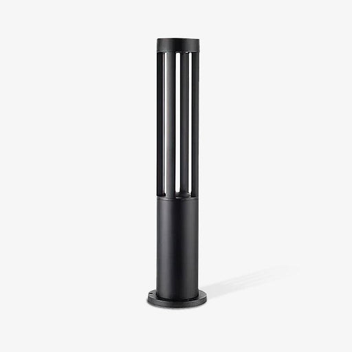 Black Cylindrical Solar Outdoor Post Light-DWHOME