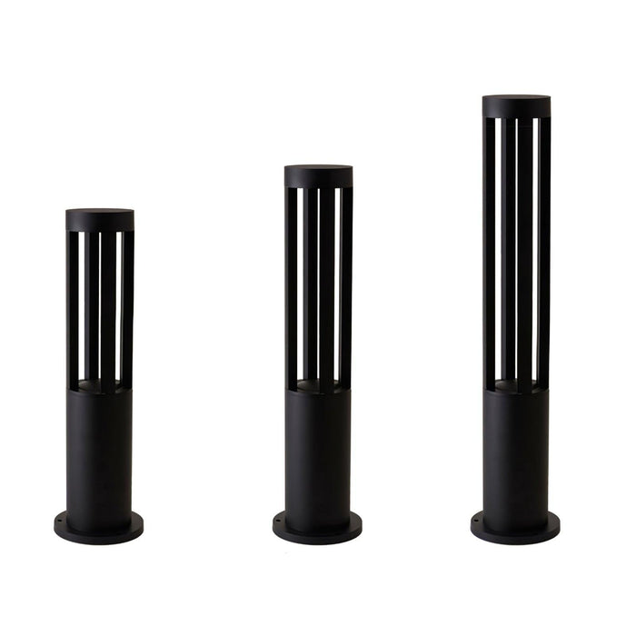 Black Cylindrical Garden Outdoor Light-DWHOME