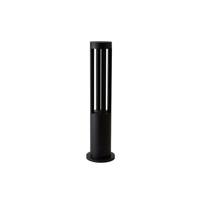 Black Cylindrical Solar Outdoor Post Light-DWHOME