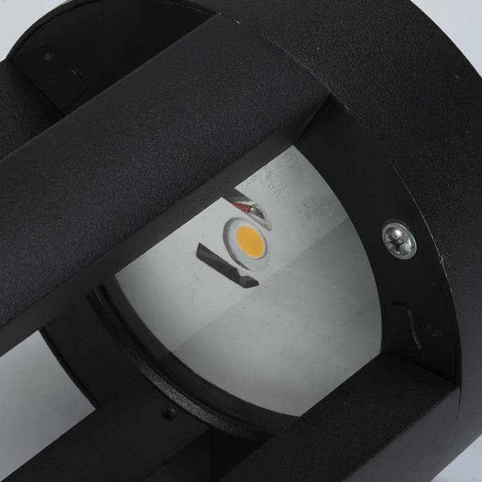 Black Cylindrical Solar Outdoor Post Light-DWHOME