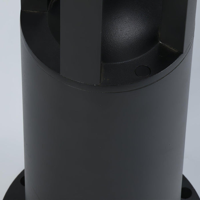 Black Cylindrical Solar Outdoor Post Light.