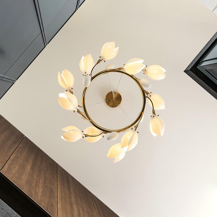 Porcelain Magnolia Chandelier-DWHOME
