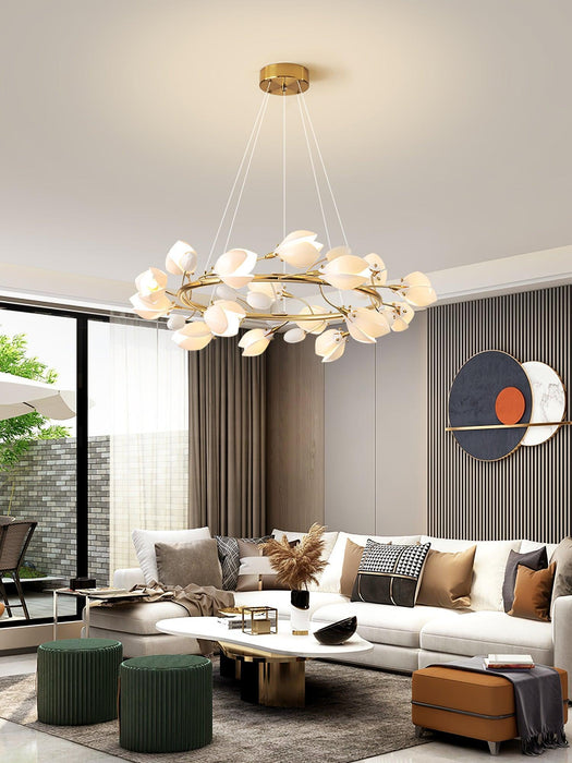 Porcelain Magnolia Chandelier-DWHOME