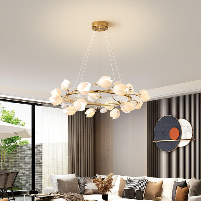 Porcelain Magnolia Chandelier-DWHOME